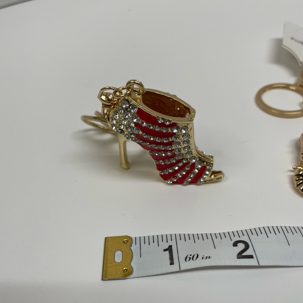 Red and Gold High Heel Bag Charm